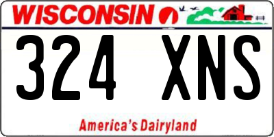 WI license plate 324XNS