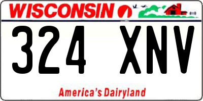 WI license plate 324XNV
