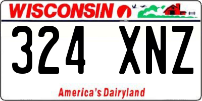 WI license plate 324XNZ