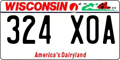 WI license plate 324XOA