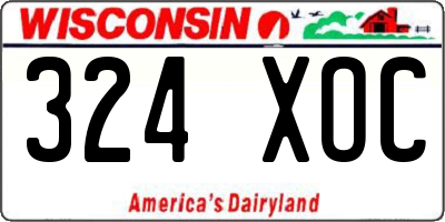 WI license plate 324XOC