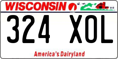 WI license plate 324XOL