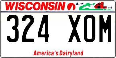 WI license plate 324XOM