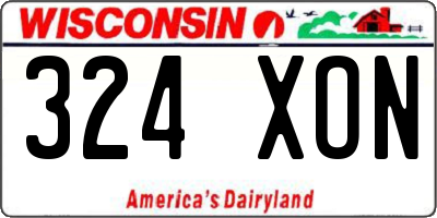 WI license plate 324XON