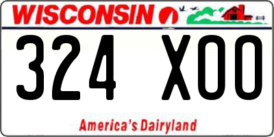 WI license plate 324XOO