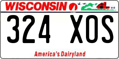 WI license plate 324XOS