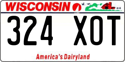 WI license plate 324XOT