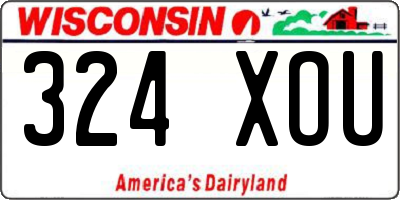 WI license plate 324XOU
