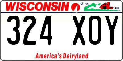 WI license plate 324XOY