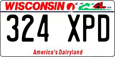 WI license plate 324XPD