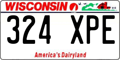 WI license plate 324XPE