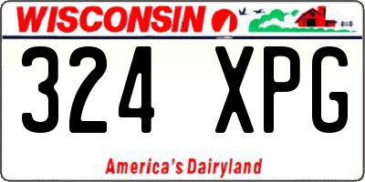 WI license plate 324XPG