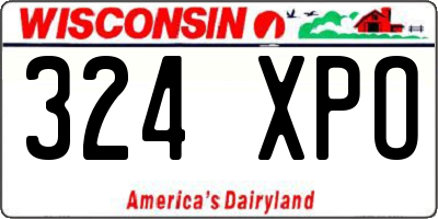 WI license plate 324XPO