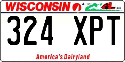 WI license plate 324XPT