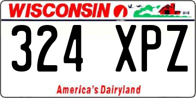 WI license plate 324XPZ