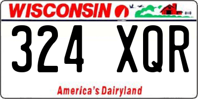 WI license plate 324XQR