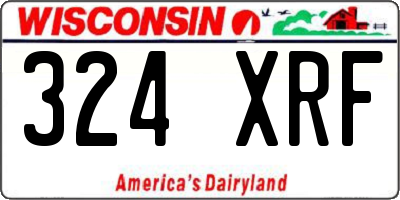 WI license plate 324XRF