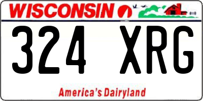 WI license plate 324XRG