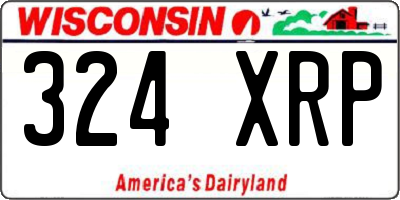 WI license plate 324XRP