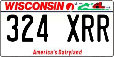 WI license plate 324XRR