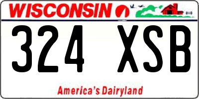 WI license plate 324XSB