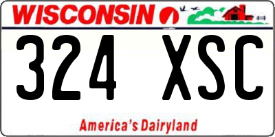 WI license plate 324XSC