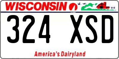 WI license plate 324XSD