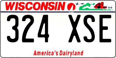 WI license plate 324XSE