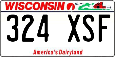WI license plate 324XSF