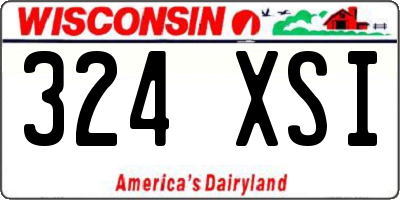 WI license plate 324XSI