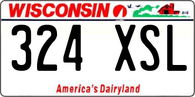 WI license plate 324XSL