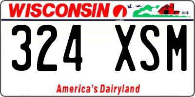WI license plate 324XSM