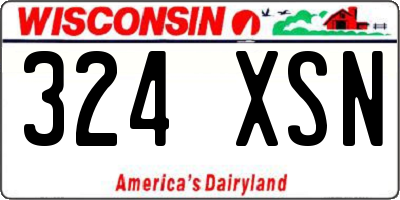 WI license plate 324XSN