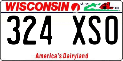 WI license plate 324XSO