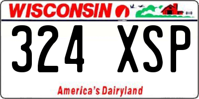 WI license plate 324XSP