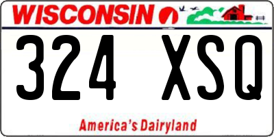 WI license plate 324XSQ
