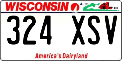 WI license plate 324XSV