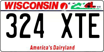 WI license plate 324XTE
