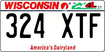 WI license plate 324XTF