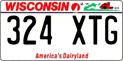WI license plate 324XTG
