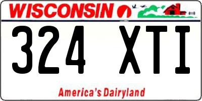 WI license plate 324XTI