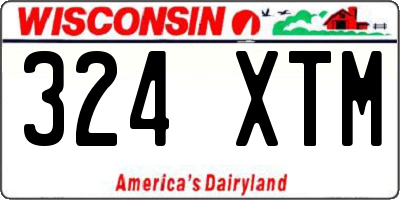 WI license plate 324XTM