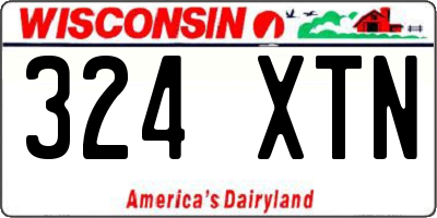 WI license plate 324XTN