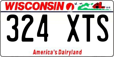 WI license plate 324XTS
