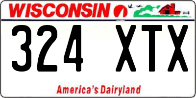 WI license plate 324XTX