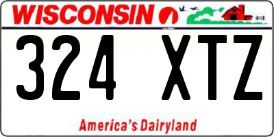 WI license plate 324XTZ