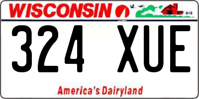 WI license plate 324XUE