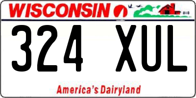 WI license plate 324XUL