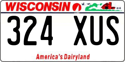 WI license plate 324XUS
