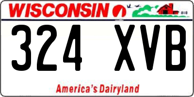 WI license plate 324XVB